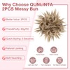 Qunlinta 2 PCS Large Messy Bun Hair Piece, Thick Tousled