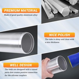 Straight Exhaust Pipe L 11.81" (300mm) OD 3"/76mm Inlet Aluminum Pipe Air Intake Tube Intercooler Piping for Auto Car