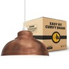 Copper Ceiling Light Shade, Vintage Metal 29cm Curvy Shaped Lamp