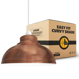Copper Ceiling Light Shade, Vintage Metal 29cm Curvy Shaped Lamp Shades Easy fit Ceiling Pendant Lightshade for Living Rooms bedrooms Living Room Kitchen Dining Room Cafe Restaurant