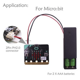 DIYmall 3V 2XAAA Battery Holder Case Cover Shell with ON/OFF Switch PH2.0-2Pin Connector for Arduino Raspberry Pi Micro:Bit DIY Project (Pack of 5pcs)