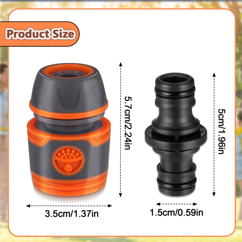 Hejo Hose Coupling Set, 4 Pieces Hose Connector 13 mm