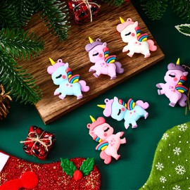 12 Pieces Christmas Unicorn Ornaments Hanging Christmas Tree Ornament Unicorn Ornament Decor for Unicorn Birthday Christmas Party Supplies (Cute Style)