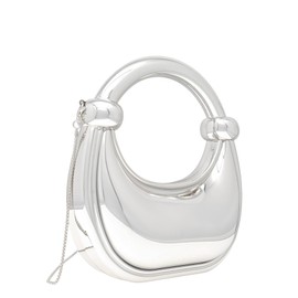 COOLOYA Women's Crescent Acrylic Designer Luxury Bags Clutch Purse Bag Crossbody Shoulder Handbags With Chain Silver One Size