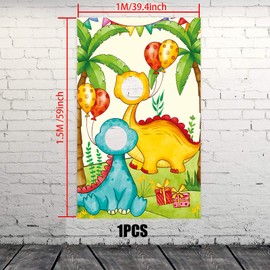 Eowppue Dinosaur Photo Door banner1 Piece Set Party Photo Props, Funny face face Background Dinosaur Door Banner Suitable for Boys Kids Dinosaur Birthday Party Decoration.