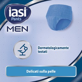 IASI Pants MEN, 12 Einweg-Boxershorts für Harnverlust, Größe M für Herren, elastisch, 12 Stück