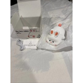 Unbranded NIB Big Face Rabbit Silicone Night Light W/Dimmer, Auto Shut Off, BPA Free, LED