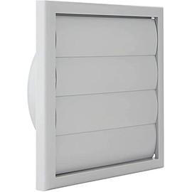 Blauberg Grey Gravity Grille 150 mm - 6 inch External Ducting Air Vent with Round Spigot and Non-Return Shutters for Kitchen Ceiling Extractor Fans Inline Bathroom Fan Duct Cover Exterior Wall