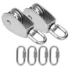 304 Stainless Steel 32mm Pulley with Lock Screw Climbing Carabiner