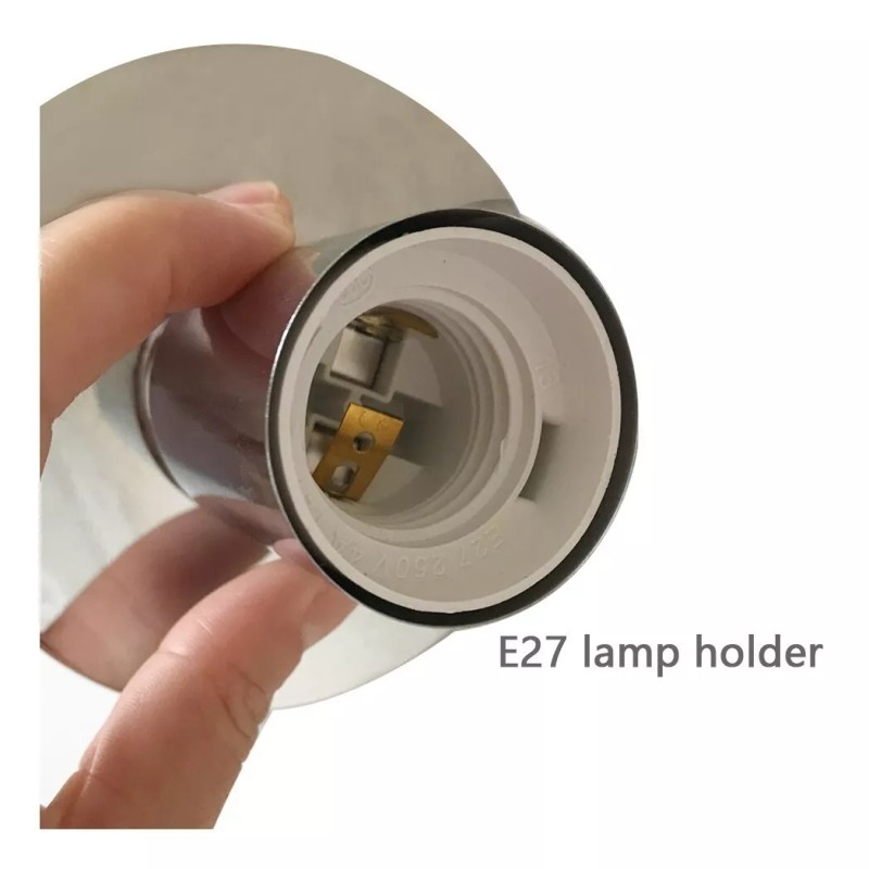 Lampara Bases Extension Socket E27 Switch On/off Portalampara Plateada