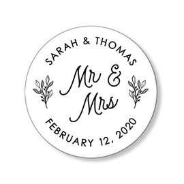Mr and Mrs Stickers, Wedding favor stickers, Engagement Envelope Seals, F22:3