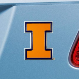 FANMATS 25131 Illinois Illini 3D Color Metal Emblem, Diecut Team Logo Auto Emblem