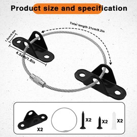 12 Pack Furniture Anchors, Anti Tip Furniture Anchors with Furniture Wall Anchor, Furniture Straps Use to Prevent Falling and Anti Tip, Wall Anchors for Furniture, Black. (Black)