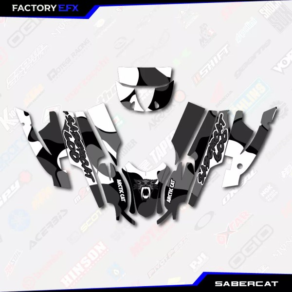Factory EFX Inc Black Camo Racing Graphics kit fits Arctic