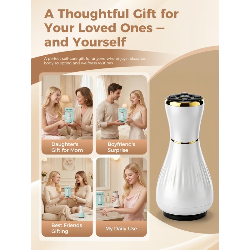 Electric Cupping Massager for Body with Suction, Red Light &
