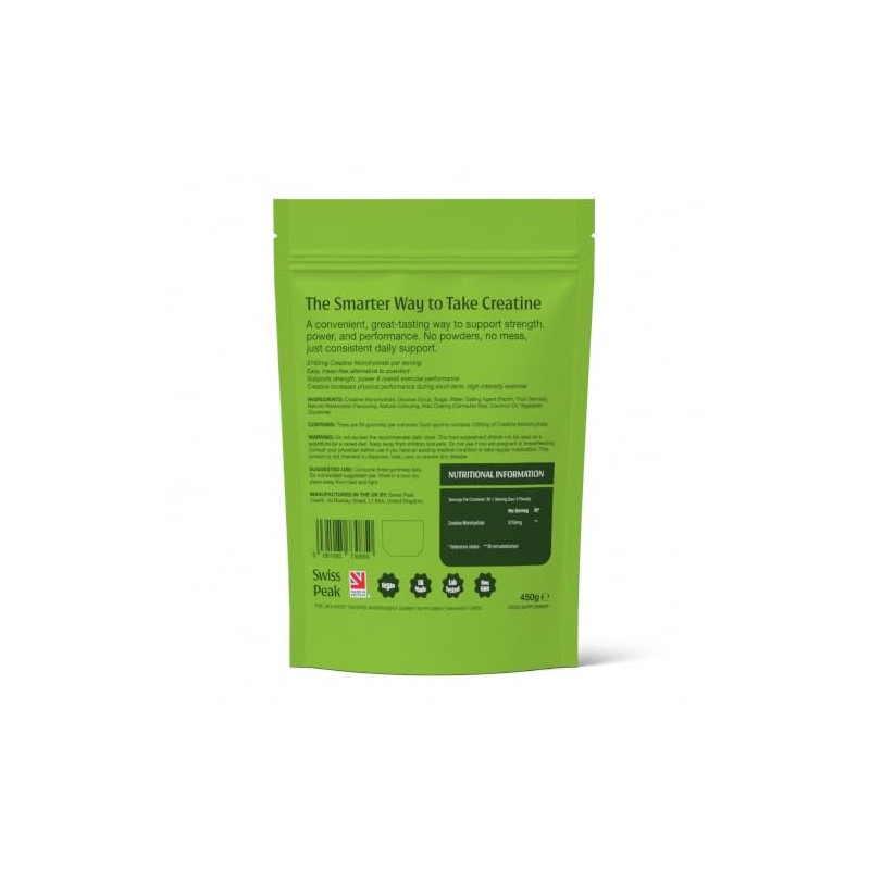 Swiss Peak Creatine Gummies 3750mg Creatine Monohydrate Watermelon Flavour 90