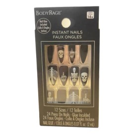 Susett Skull Store Uñas Postizas Skeleto White Press On Nails