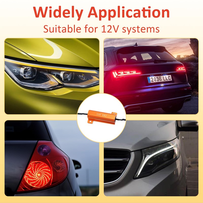 4Pcs 50W 6Ohm Load Resistors, Load Resistors LED Turn Signal,