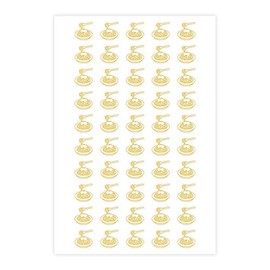 ARK Creation 50 Wedding Meal Stickers for Place Cards - Place Card Menu Choices - Wedding Meal Choice Stickers (Gold, Pasta)