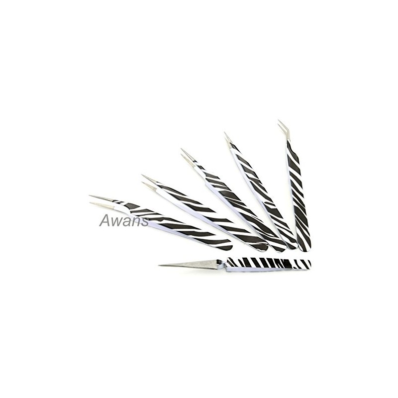 Eyelash Tweezers 6 Pieces Set Eyelash Extension Tools Kit,Stainless Steel