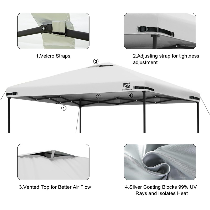 10x10 Pop Up Canopy Replacement Top Cover with Air Vent
