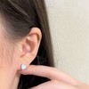 Bellitia Jewelry Women's Opal Earrings, Heart Shape, Cute, White, Blue,