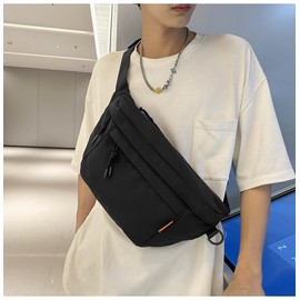 Petit-Germe Body Bag, One Shoulder Bag, Cross-body, Large Capacity, Waterproof, Outdoor, 01.black