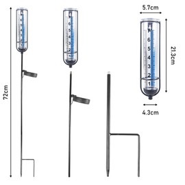 Rain Gauge for Outdoor Use, Frost-Proof Rain Gauge, Outdoor Rain Gauge, Rainwater Meter, Rainfall Meter, Solar Energy Rain Gauge for Garden, Lawn, Patio
