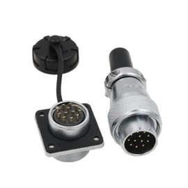 HangTon WS20 12 Pin Aviation Circular Current Electrical Plug 5A Male Cable Plug and Female Panel Socket Dustproof Industrial Metal Shell