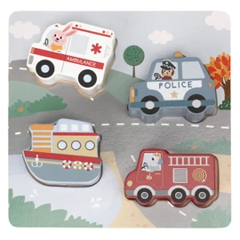 Toddler Car Sound Puzzles Shape Recognition Educational Wooden Kids Vehicle Puzzles for Boys Girls