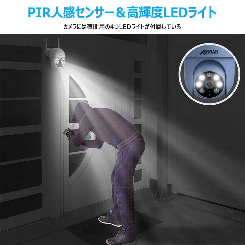 【5 Million Ultra High Pixel・Auto Tracking・24-Hour Continuous Recording】ANRAN Security Camera,