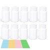 10 Pack Travel Pill Bottles - White Food Grade Plastic