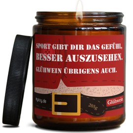 Lustige Weihnachts Duftkerze mit Spruch zu Weihnachten | Handgemacht in Berlin | In Geschenkbox | Originelle & Freche Weihnachts Geschenk Kerze Idee Deko Tischdeko Dekoration |Glühwein