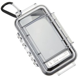 PELI 1015 Extreme Micro Case to Protect Small Devices in Outdoor or Sports, IP67 Watertight, 1L Capacity, Made in US, Clear/Black Liner