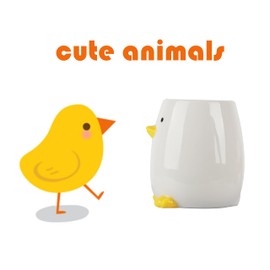 Ceramic Toothbrush Holders,Cute Animal Tumbler Makeup Brush, Toothbrush, Toothpaste Bathroom, Countertop, Razor Holder, Organizer Stand Cup,Off White