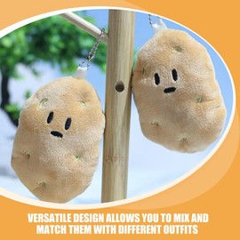 SAFIGLE 2pcs Cute Plush Potato Keychain - Soft Stuffed Food Pendant for Schoolbag, Handbag, Purse, Car Keys - Light Yellow, 4 Inches