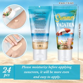 Dansib 24 Pcs Mini Tinted Sunscreen Bulk for Summer Vacation Party Spf 30 Water Resistant Sunscreen Lotion Bulk 1 oz Travel Size for Thank You Gifts Summer Vacation Party Supplies