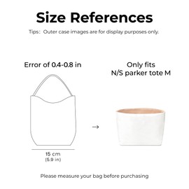 FANJI Project Tote Bag Organizer Insert for The Row N/S Parker Tote Handbag, Custom Fit Inside Premium Vanile Lightweight WaterResistant Purse Insert with Cup Holder Accessories