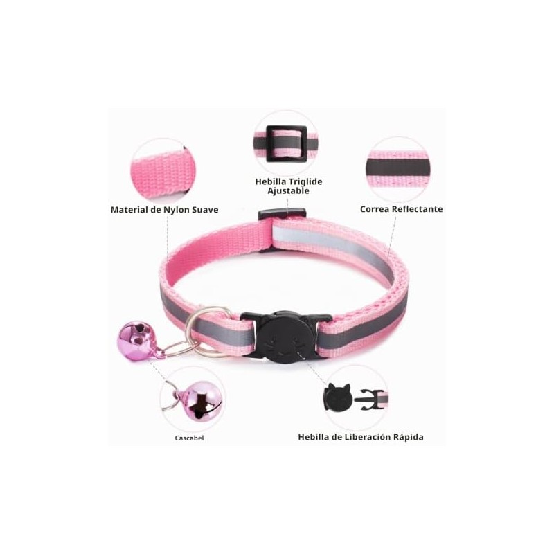 NCONCO 12 Collares para Gato Reflectantes con Campana