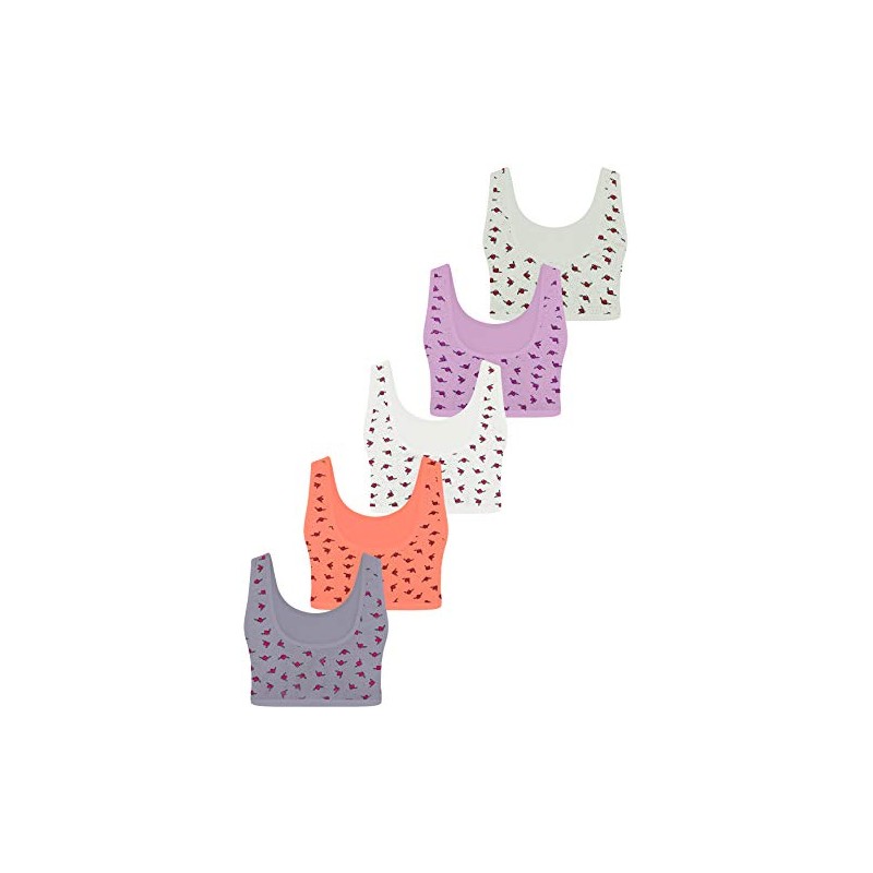 LOREZA ® 5 Mädchen Bustier Baumwolle BH Sport Bra (164-170,