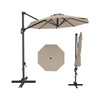 Amenitlif 10x10FT Cantilever Umbrella with Cross Base, Round Top Patio