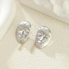 Silver Mask Face Tassel Earrings Statement Dangle Earrings for Women