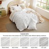 Bedsure Boho Comforter Set King - White Tufted King Size