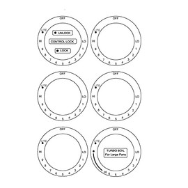MANWU Lo Thru Hi cooktop Stove Sticker Decals for Cooker top hob Replacement Accessories