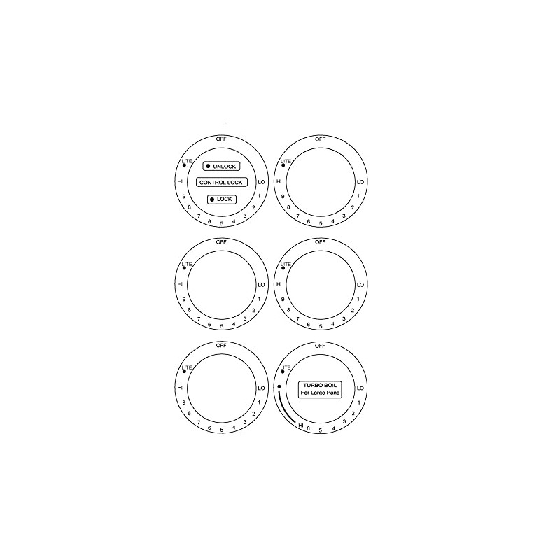 MANWU Lo Thru Hi cooktop Stove Sticker Decals for Cooker