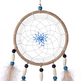 Dream Catcher for Good Dreams with Beads and Real Feathers, Diameter 9 cm, 11 cm, 14 cm, 16 cm, 17 cm and 28 cm.