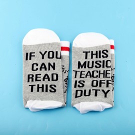 PWHAOO Music Teacher Socks This Music Teacher Is Off Duty Socks Musician Socks Music Teacher Appreciation Gift, Music Teacher Socks, One Size