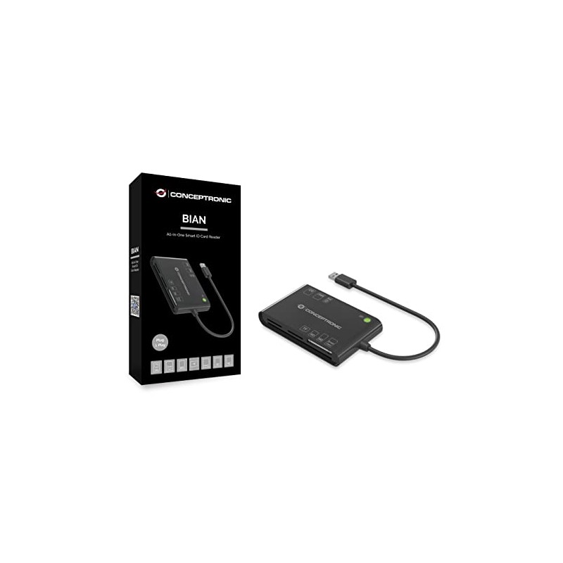 Conceptronic BIAN01B Smart ID Card Reader All-In-One Black