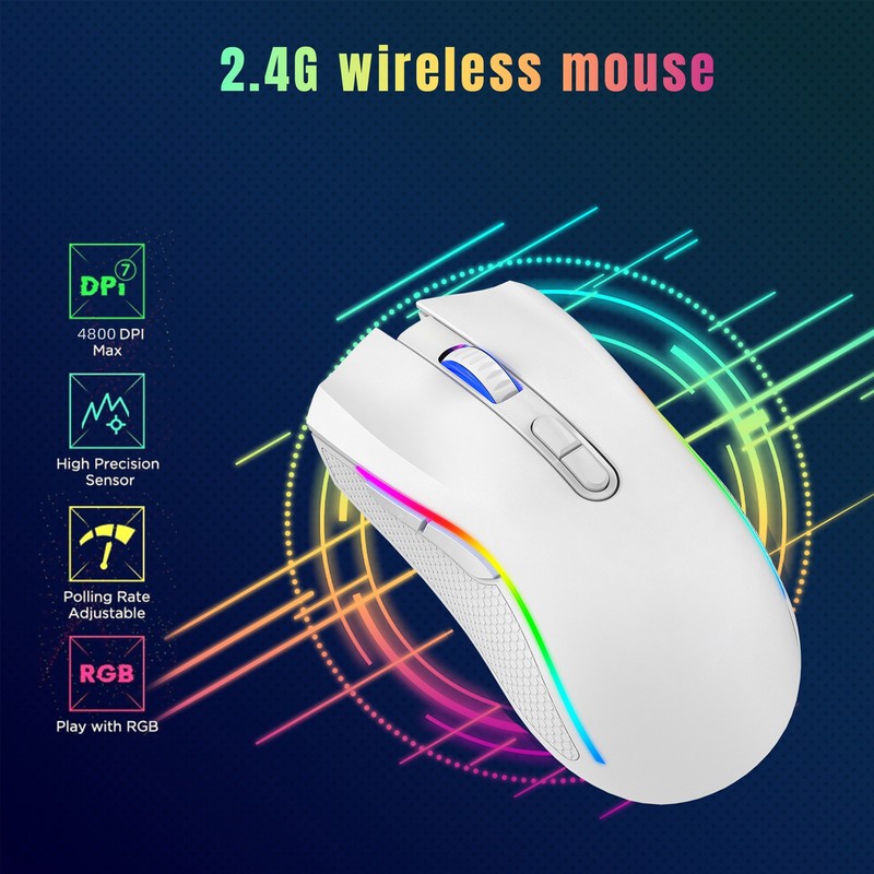 Wireless Mouse 2.4G USB Receiver 800 to 4800 DPI Ergonomic