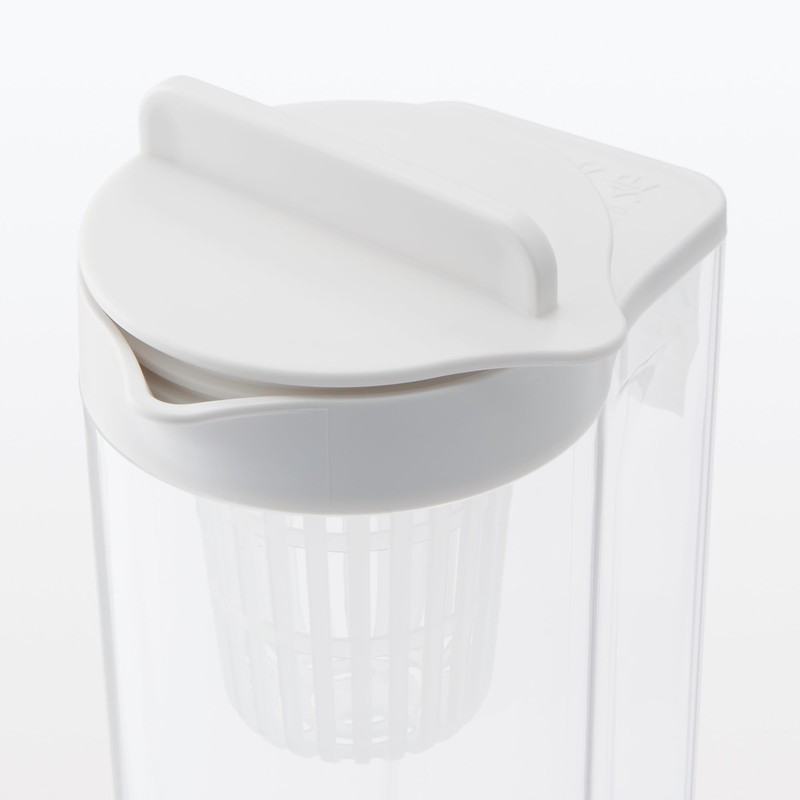 Muji MDC47A2A Horizontal Water Bottle with Strainer, White, Approx. 6.6
